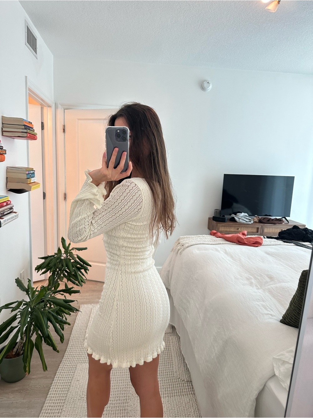 Tiger Mist Cream Knit Tie-Front Mini Dress - Picture 3 of 3